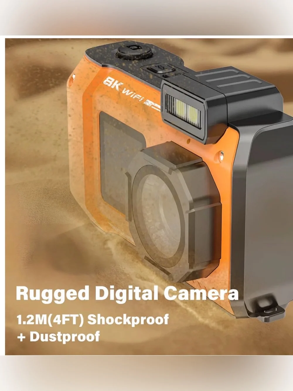 8K WiFi Waterproof Action Camera Underwater Camera Rugged WiFi 33FT